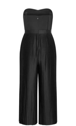 Palazzo Pleat Jumpsuit - black