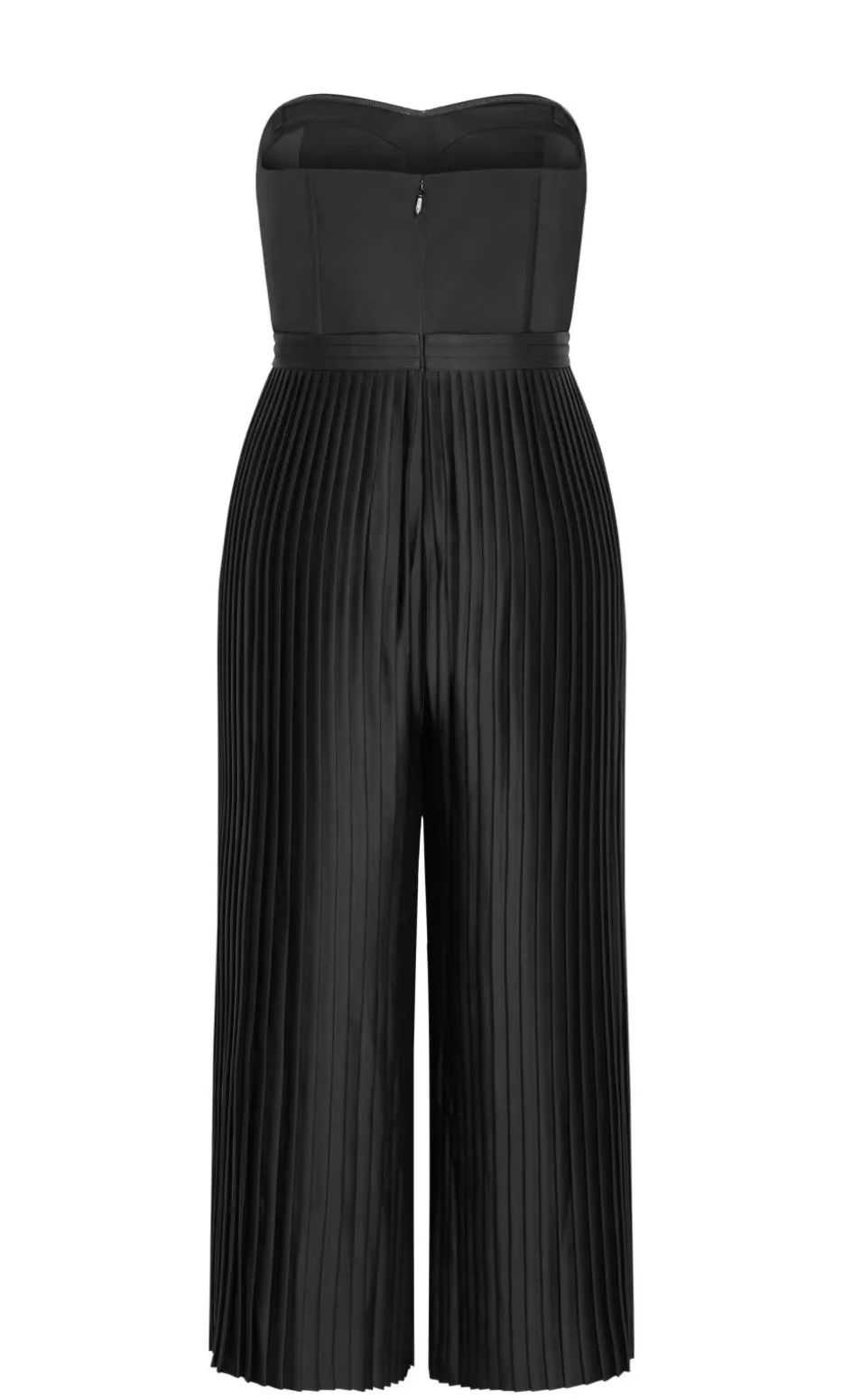 Palazzo Pleat Jumpsuit - black