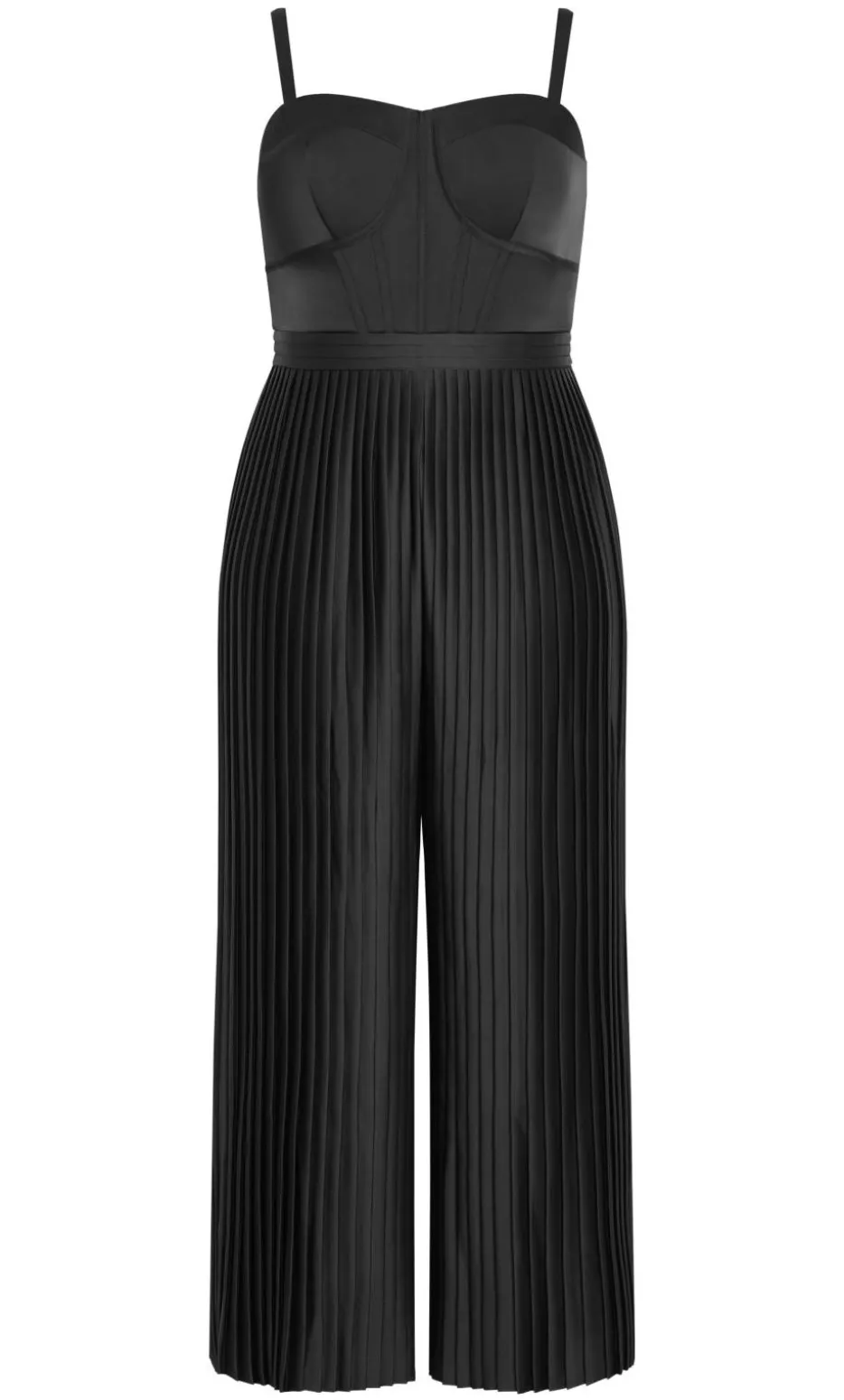 Palazzo Pleat Jumpsuit - black