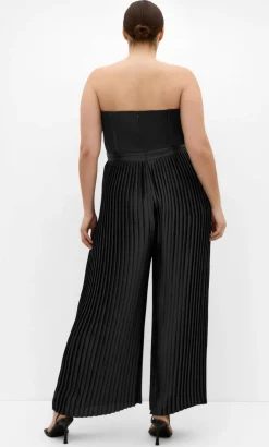 Palazzo Pleat Jumpsuit - black