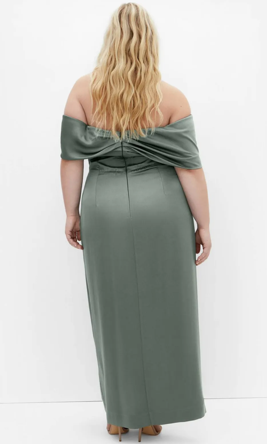 Paloma Off Shoulder Maxi Dress - sage