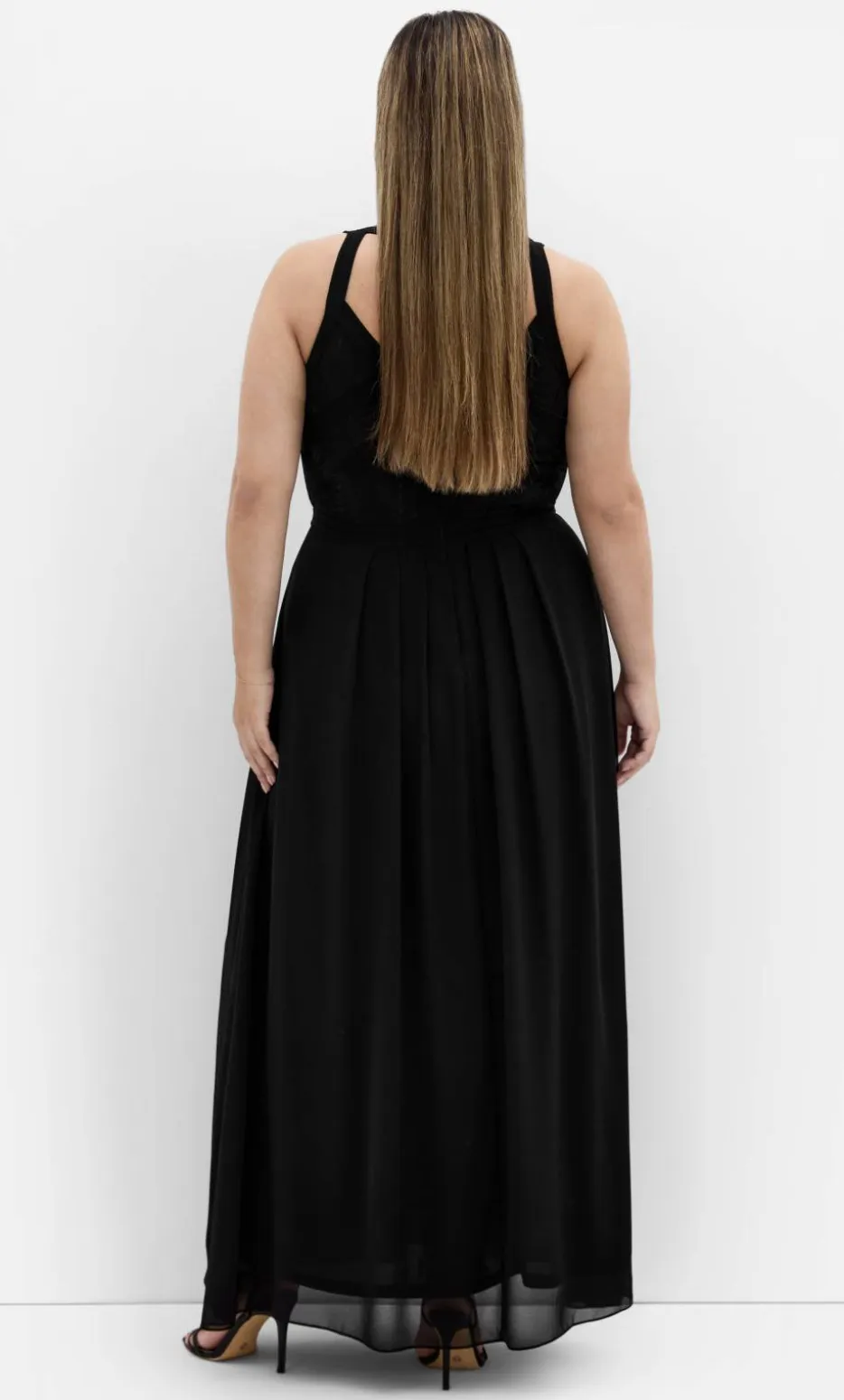 Panelled Bodice Maxi Dress - black