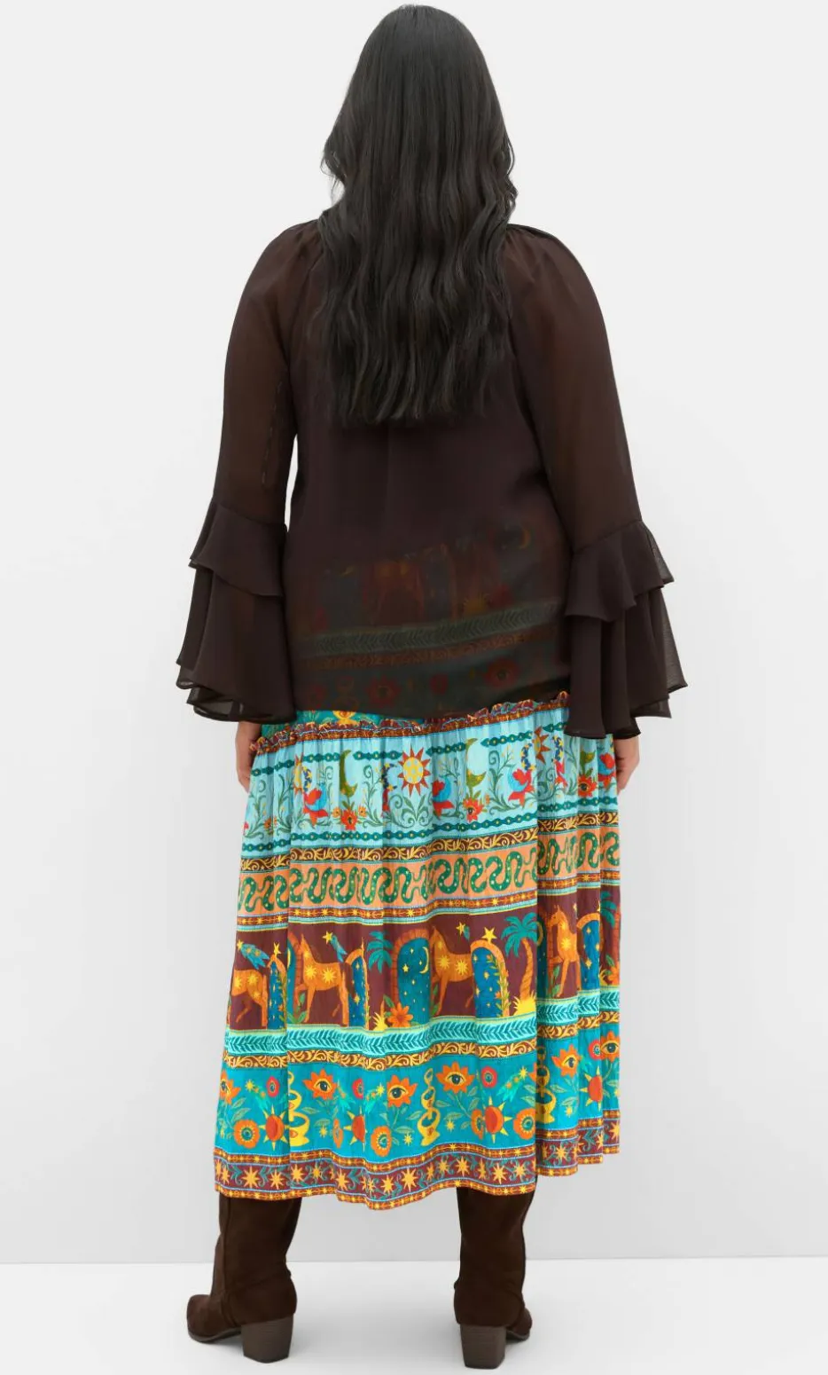 Paradiso Print Midi Skirt - alpine green