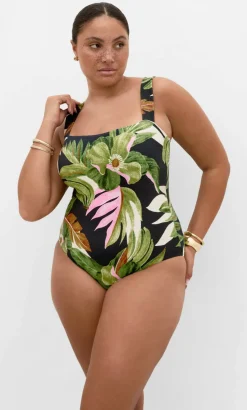 Paradiso Print 1 Piece - black
