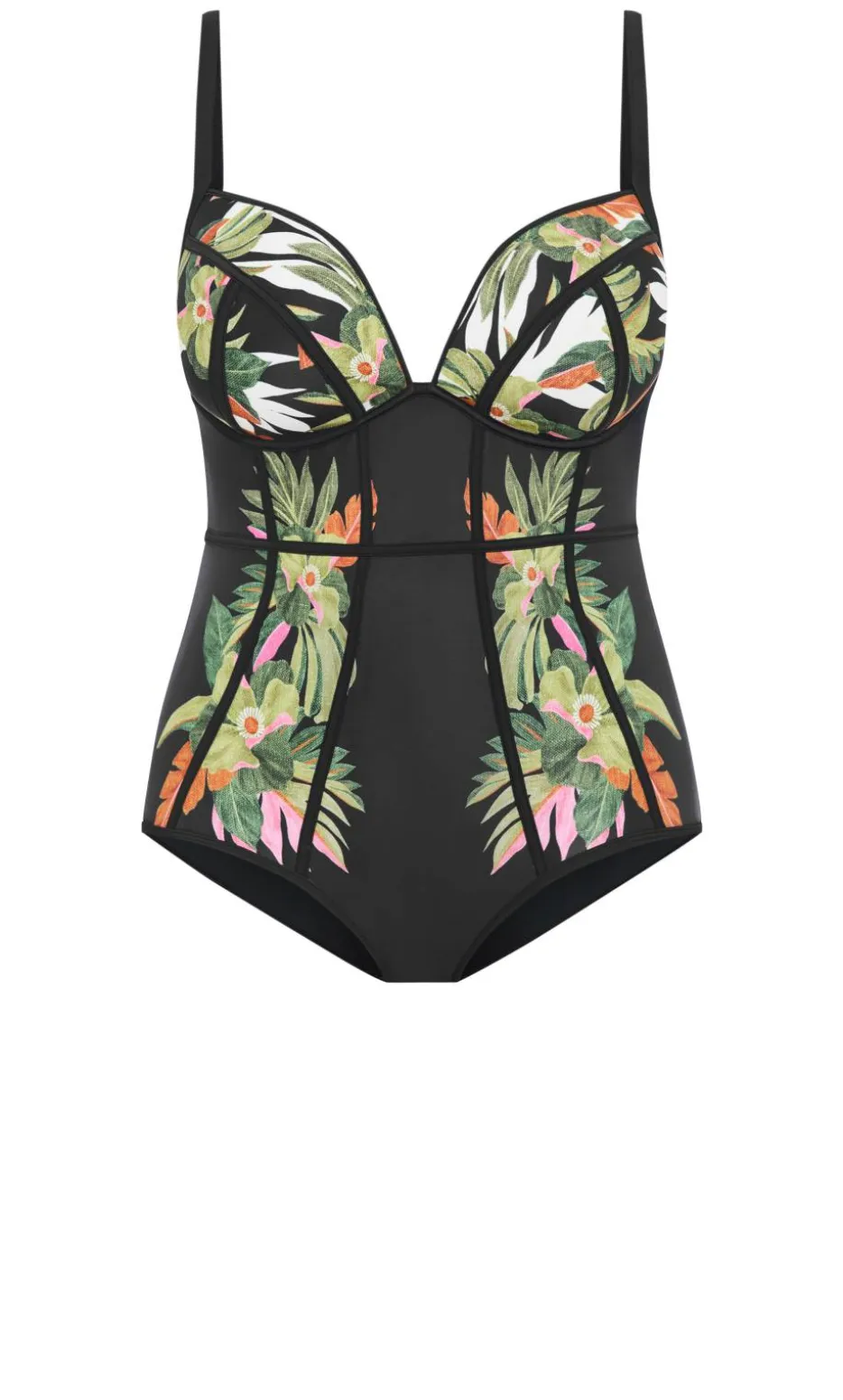 Paradiso Print Underwire 1 Piece - black