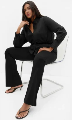 Ponte Flare Leg Pant - black
