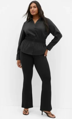 Ponte Flare Leg Pant - black