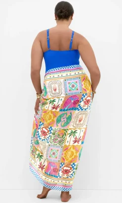 Positano Print Sarong - pink