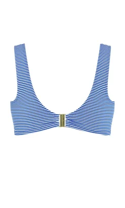 Positano Print Underwire Bikini Top - cobalt blue
