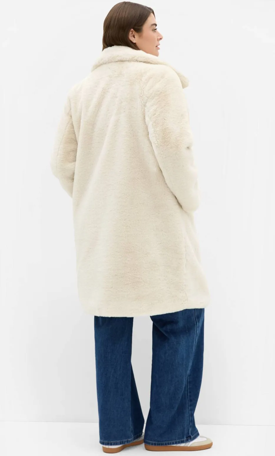 Remi Faux Fur Coat - cream