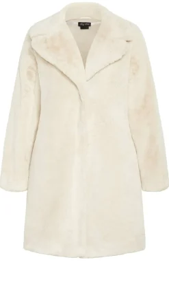 Remi Faux Fur Coat - cream