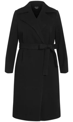 Riley Row Belted Coat - black