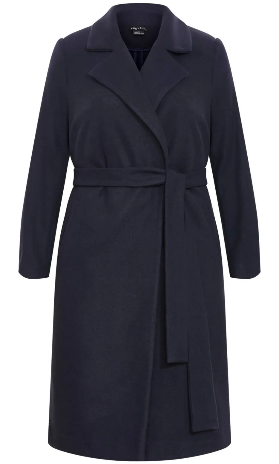 Riley Row Belted Coat - navy
