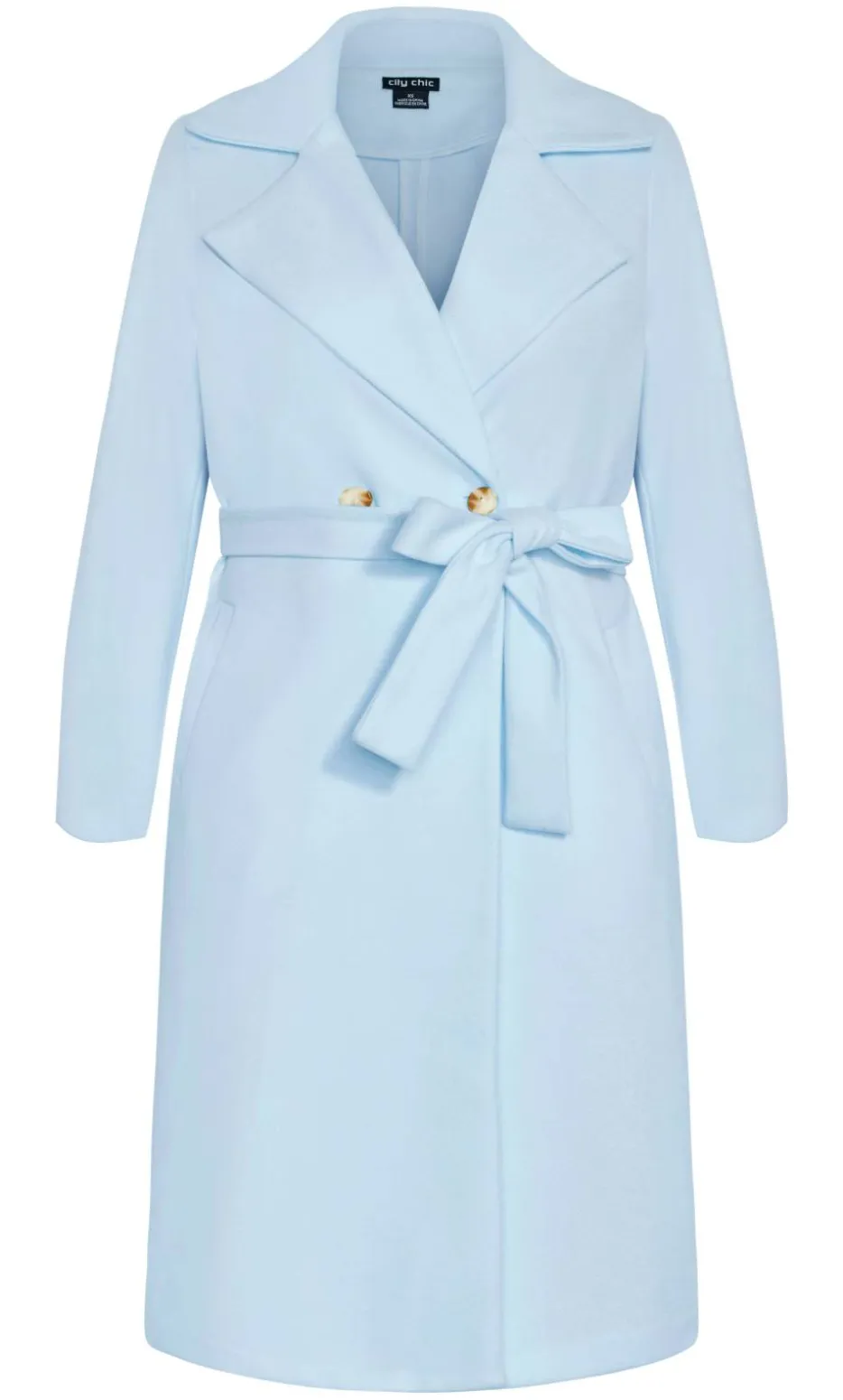 Riley Row Belted Coat - powder blue
