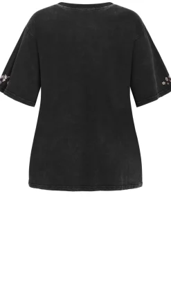 Rodeo Oversized Cotton Tee - black acid wash