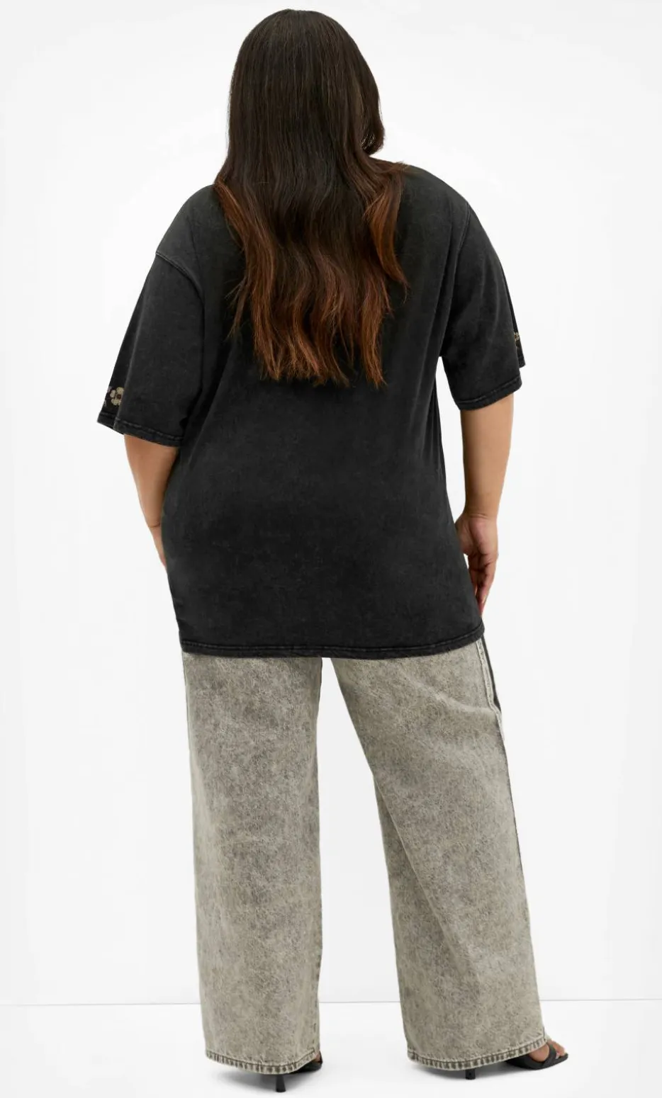 Rodeo Oversized Cotton Tee - black acid wash