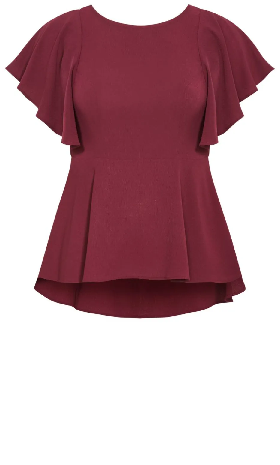 Romantic Mood Peplum Top - berry