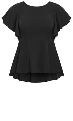 Romantic Mood Peplum Top - black