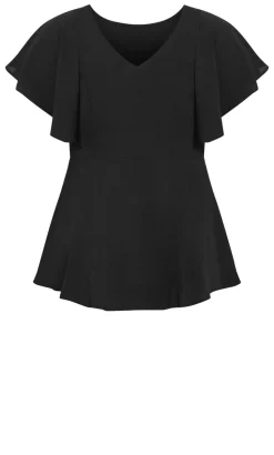 Romantic Mood Peplum Top - black
