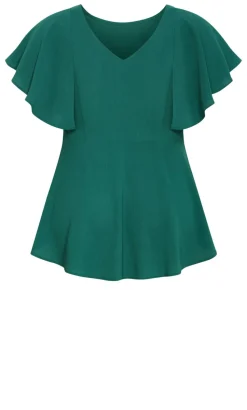 Romantic Mood Peplum Top - jade