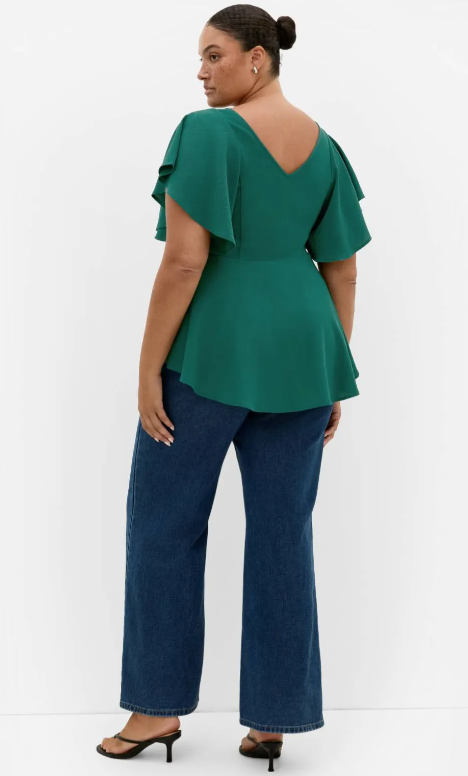 Romantic Mood Peplum Top - jade