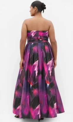 Rosalee Sleeveless Print Maxi Dress - deep plum