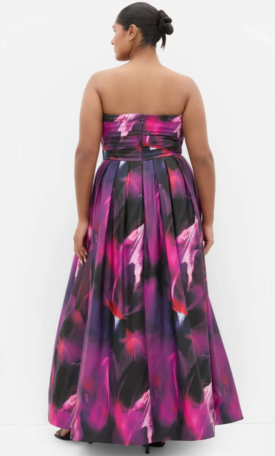 Rosalee Sleeveless Print Maxi Dress - deep plum