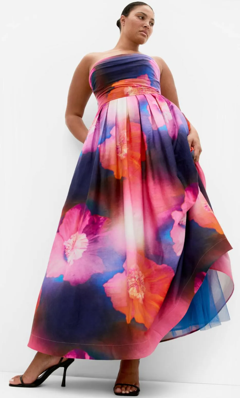 Rosalee Sleeveless Print Maxi Dress - indigo multi