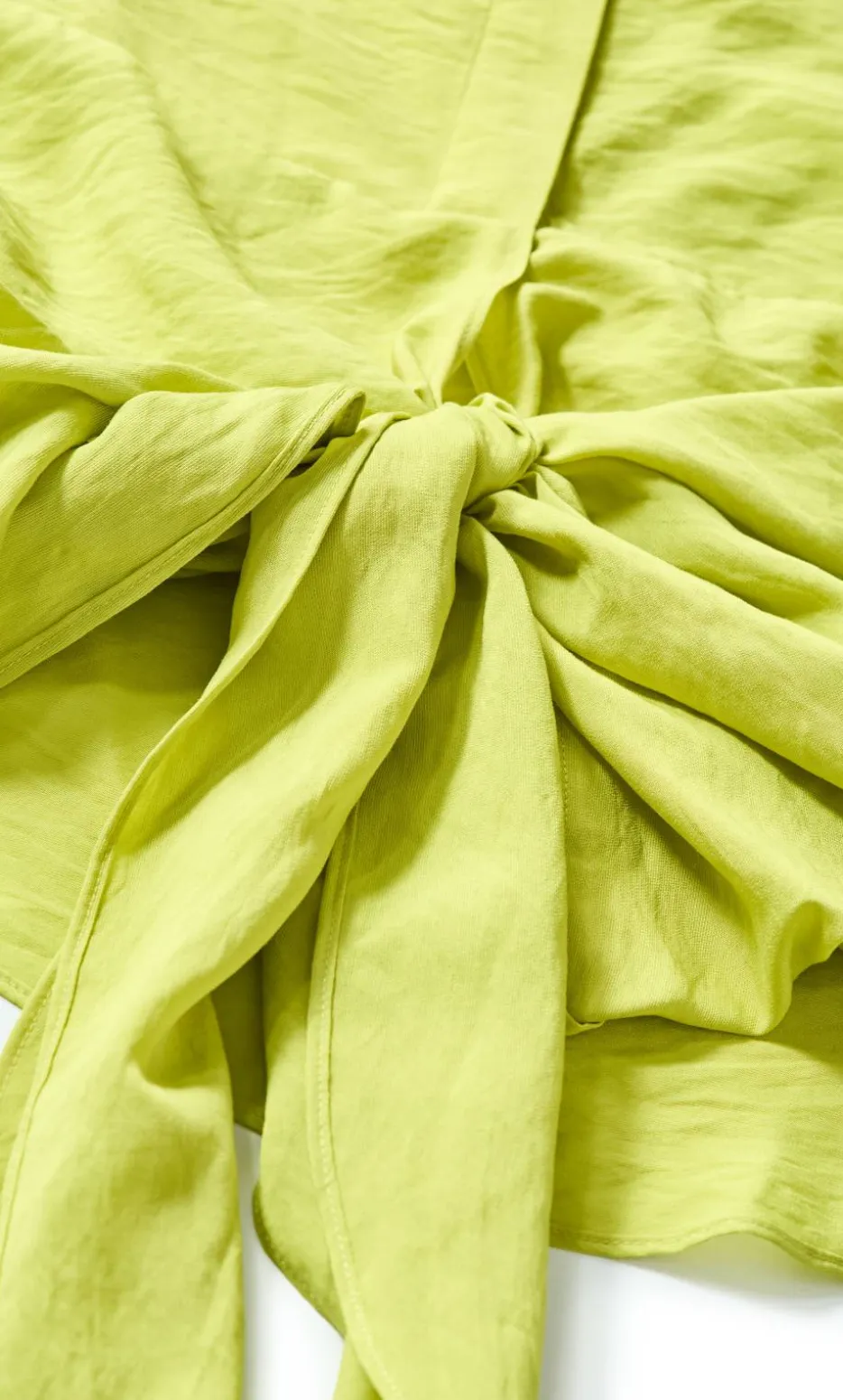 Rosa Tie Shirt - chartreuse