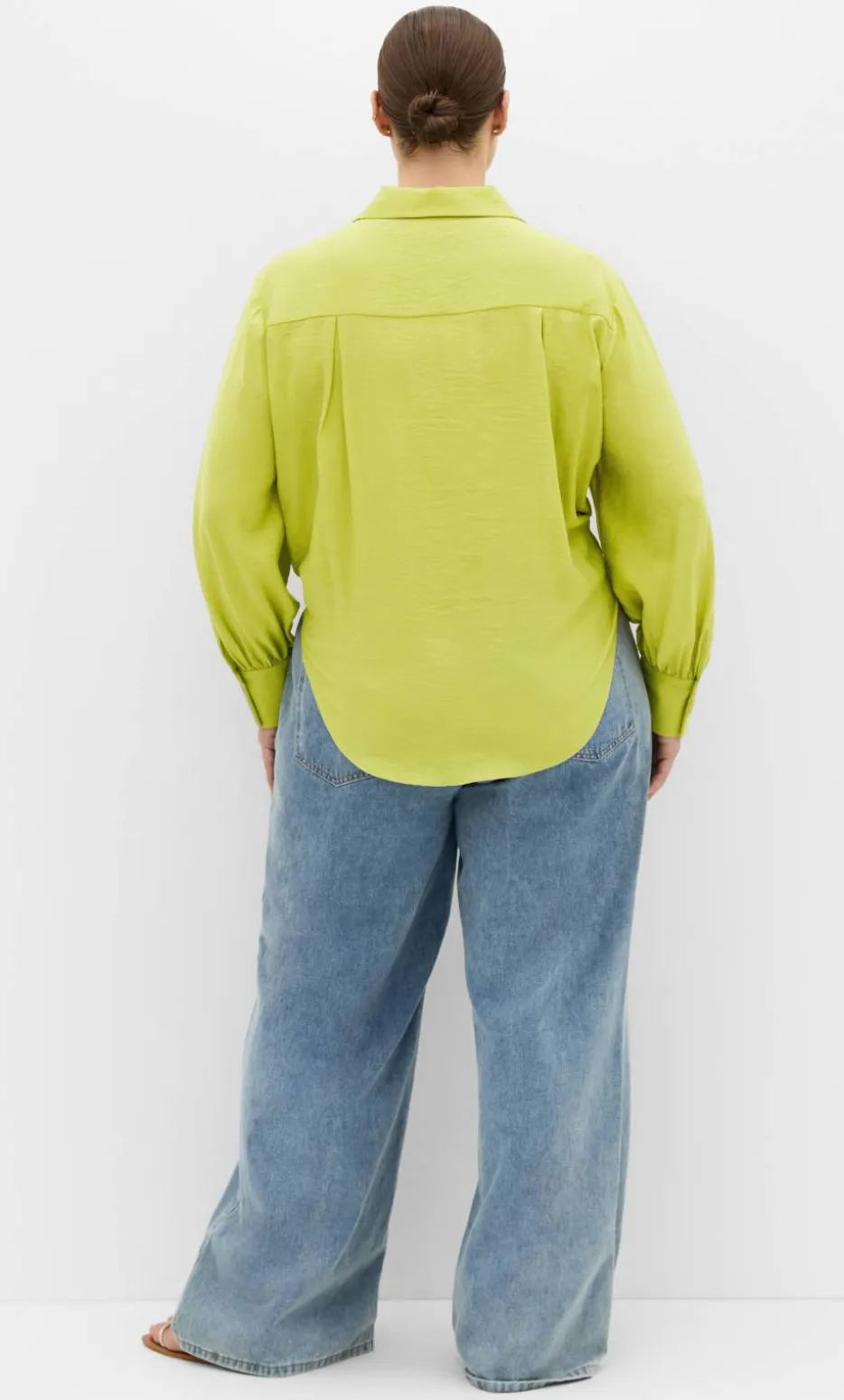 Rosa Tie Shirt - chartreuse