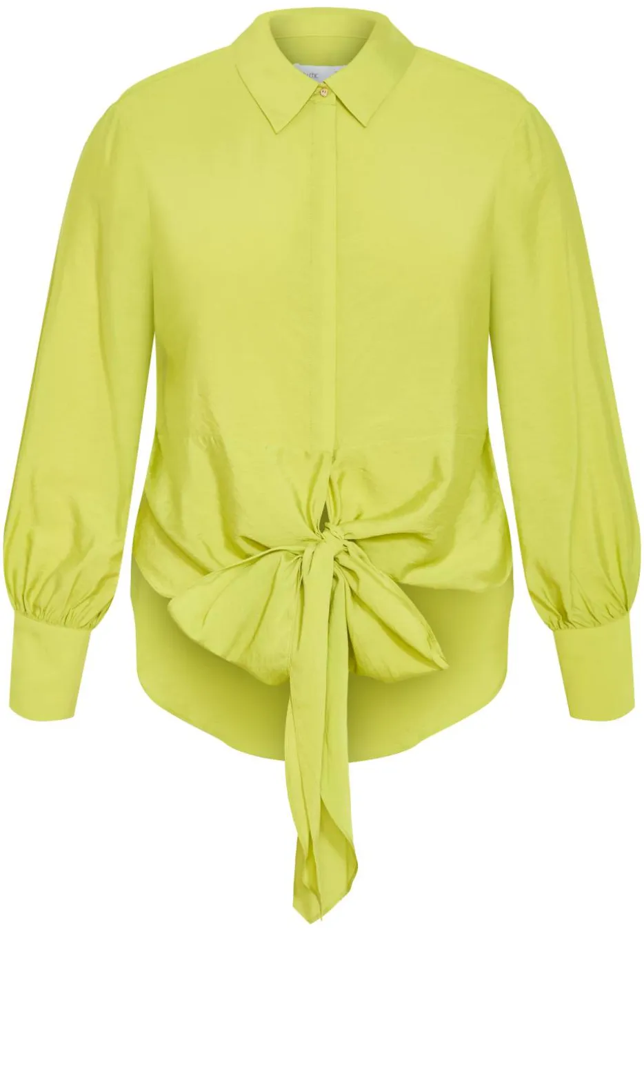 Rosa Tie Shirt - chartreuse