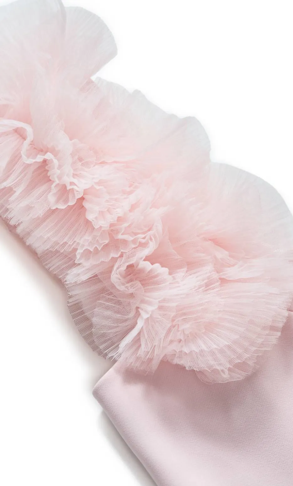Roselyn Ruffle Tulle Midi Dress - heavenly pink