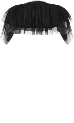Ruffle Mesh Shrug - black