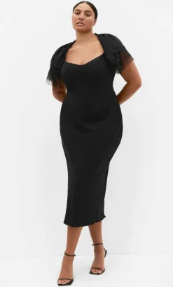 Ruffle Mesh Shrug - black