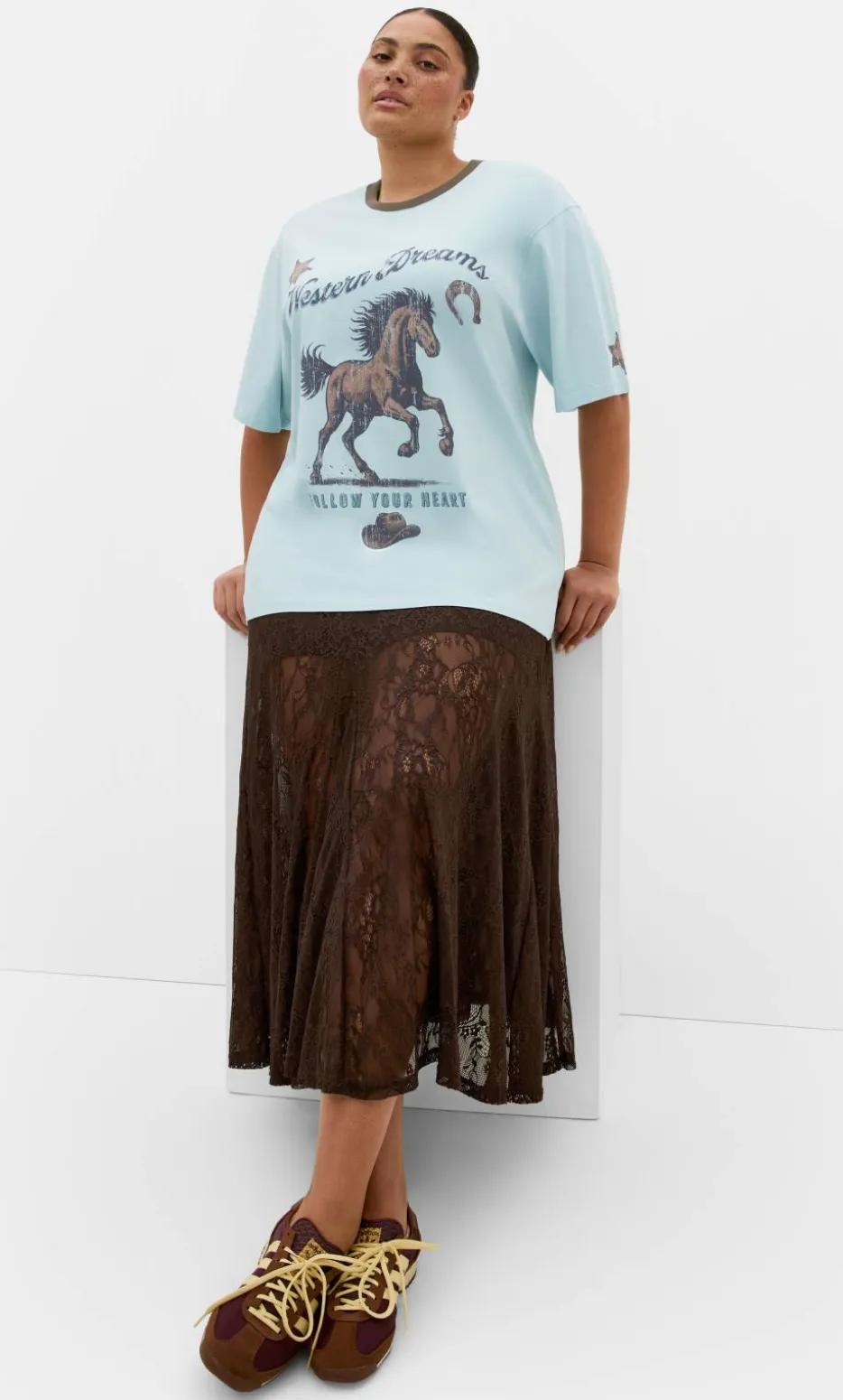 Run Free Oversized Cotton Tee - peppermint