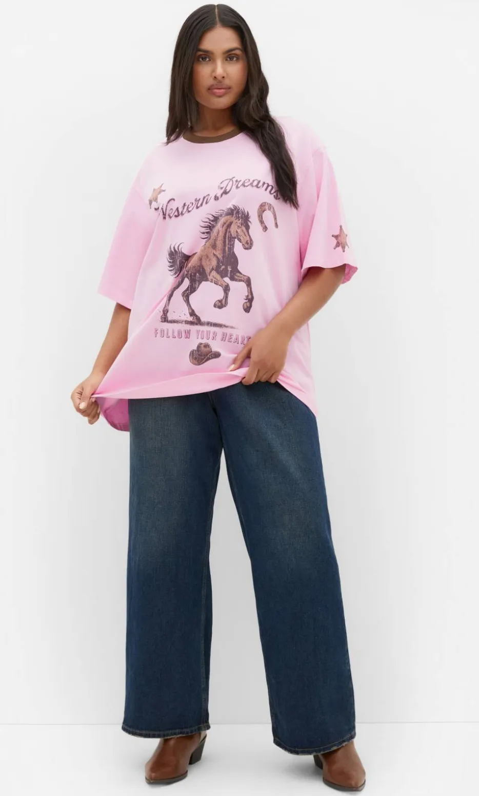 Run Free Oversized Cotton Tee - pink