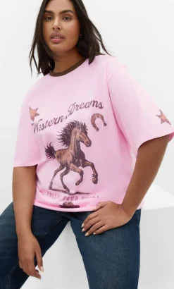 Run Free Oversized Cotton Tee - pink