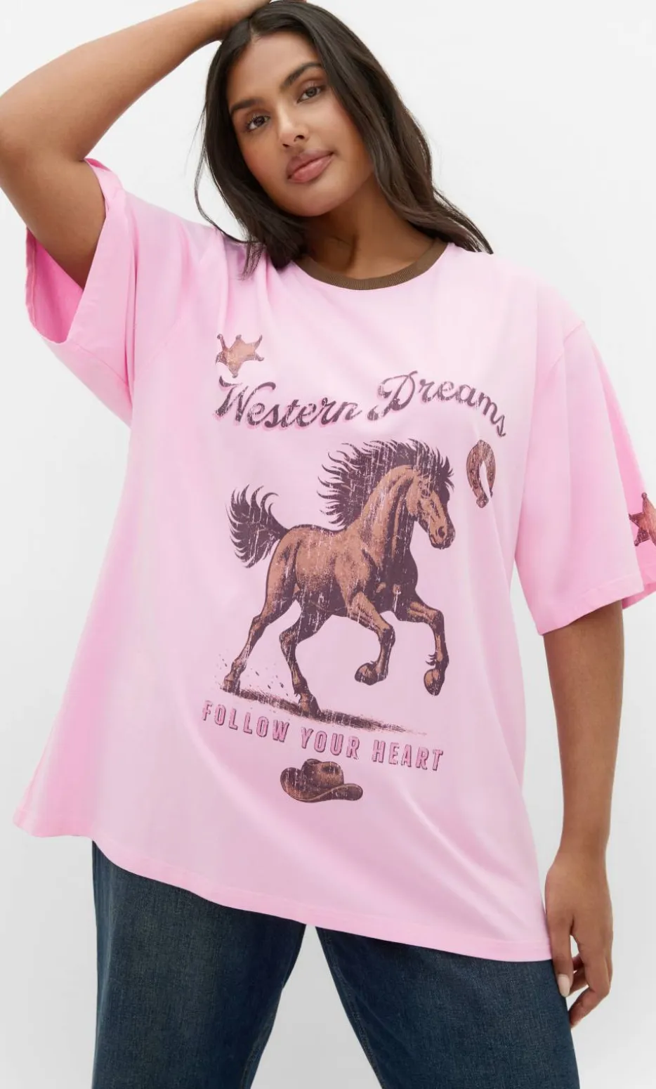 Run Free Oversized Cotton Tee - pink