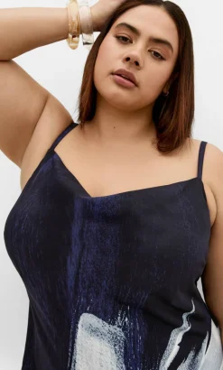 Sadie Dahlia Print Slip Dress - navy