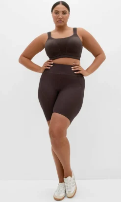 Sara Rib Active Bike Short - chocolate