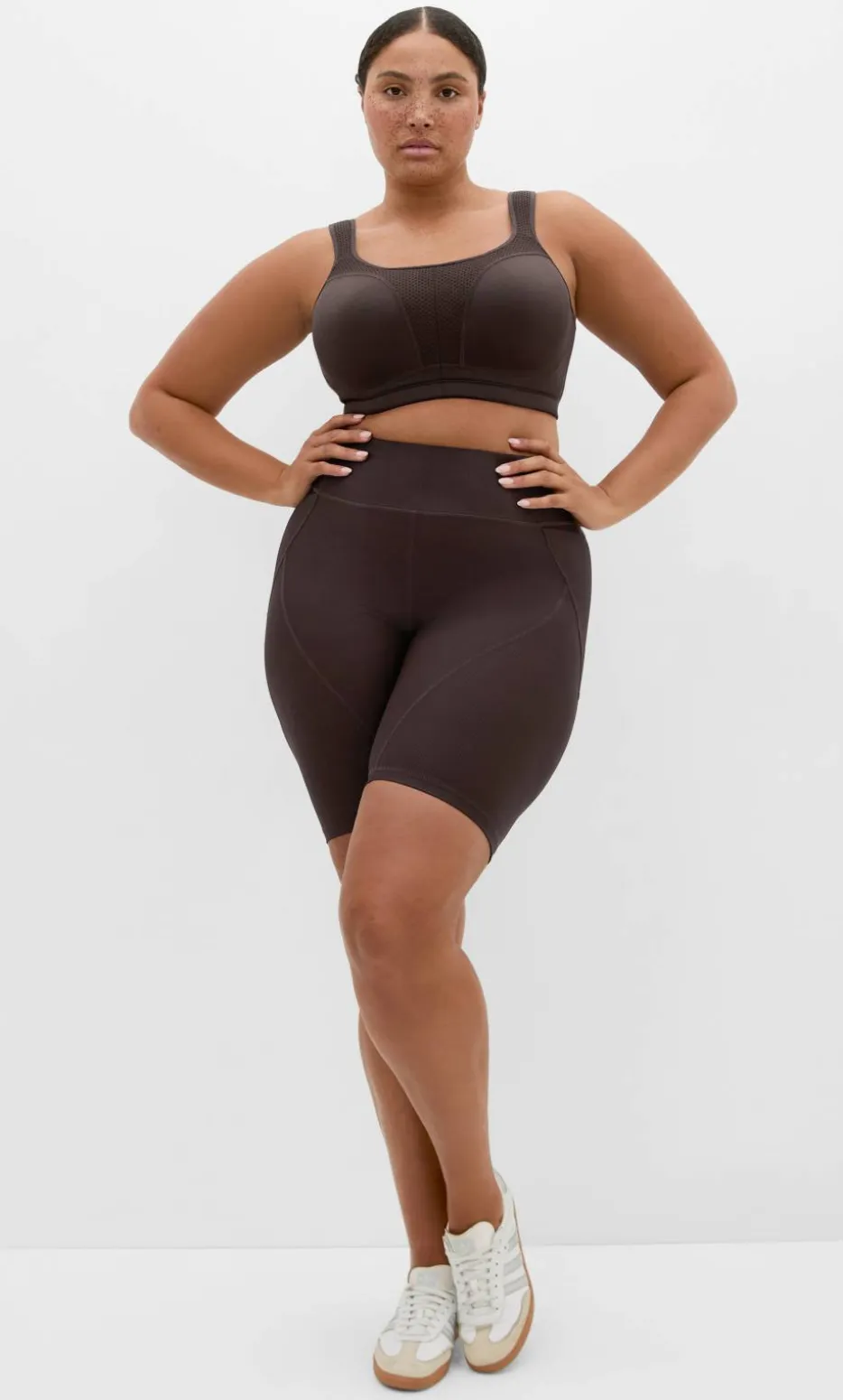 Sara Rib Active Bike Short - chocolate