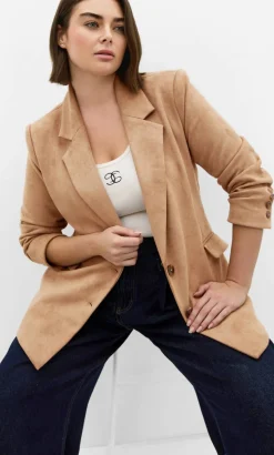 Sara Sueded Blazer - caramel