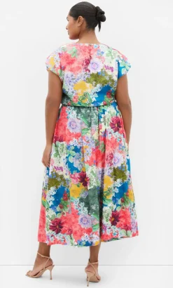 Sarina Floral Print Midi Skirt - sage