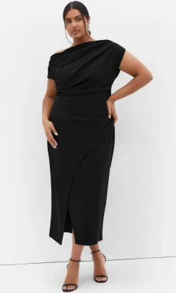 Sassy Off Shoulder Dress - black