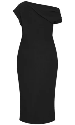 Sassy Off Shoulder Dress - black