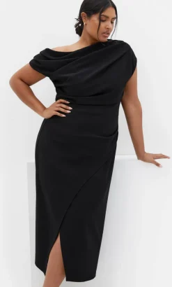 Sassy Off Shoulder Dress - black