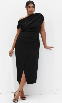 Sassy Off Shoulder Dress - black
