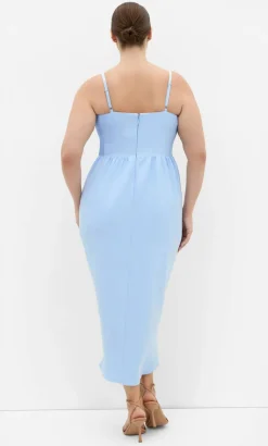 Sassy Tulip Midi Dress - soft blue