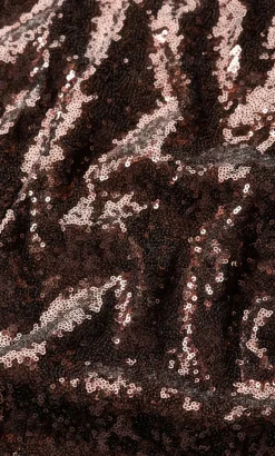 Sequin Off Shoulder Maxi Dress - chocolate