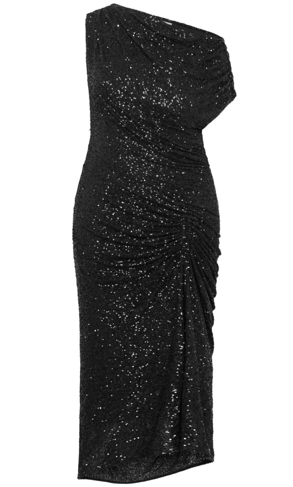 Sequin Star Off Shoulder Maxi Dress - black